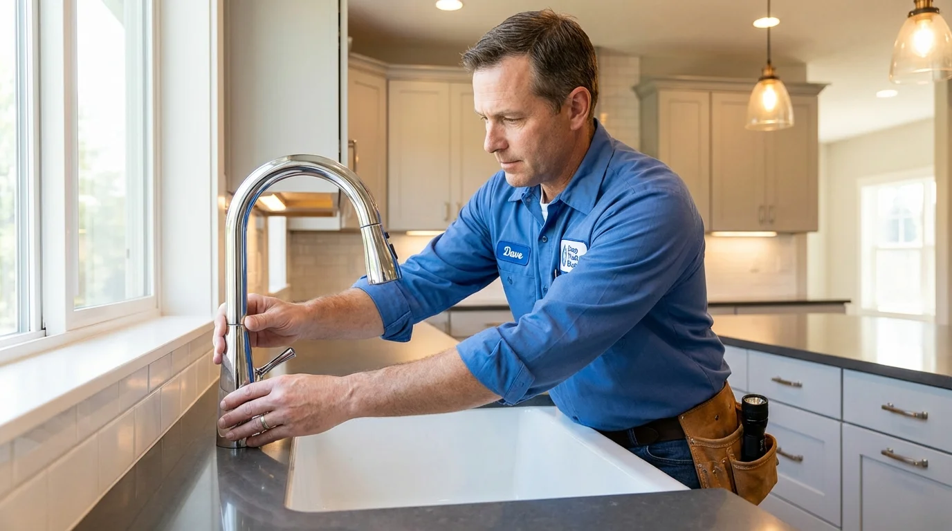 Kitchen faucet installation by Johns Plumbing LLC in Alexandria Bay