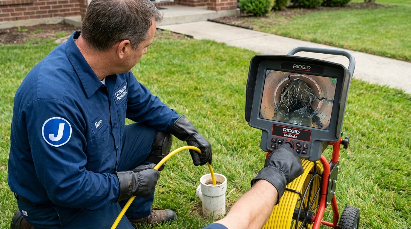 Sewer camera inspection being performed by Johns Plumbing LLC in Alexandria Bay